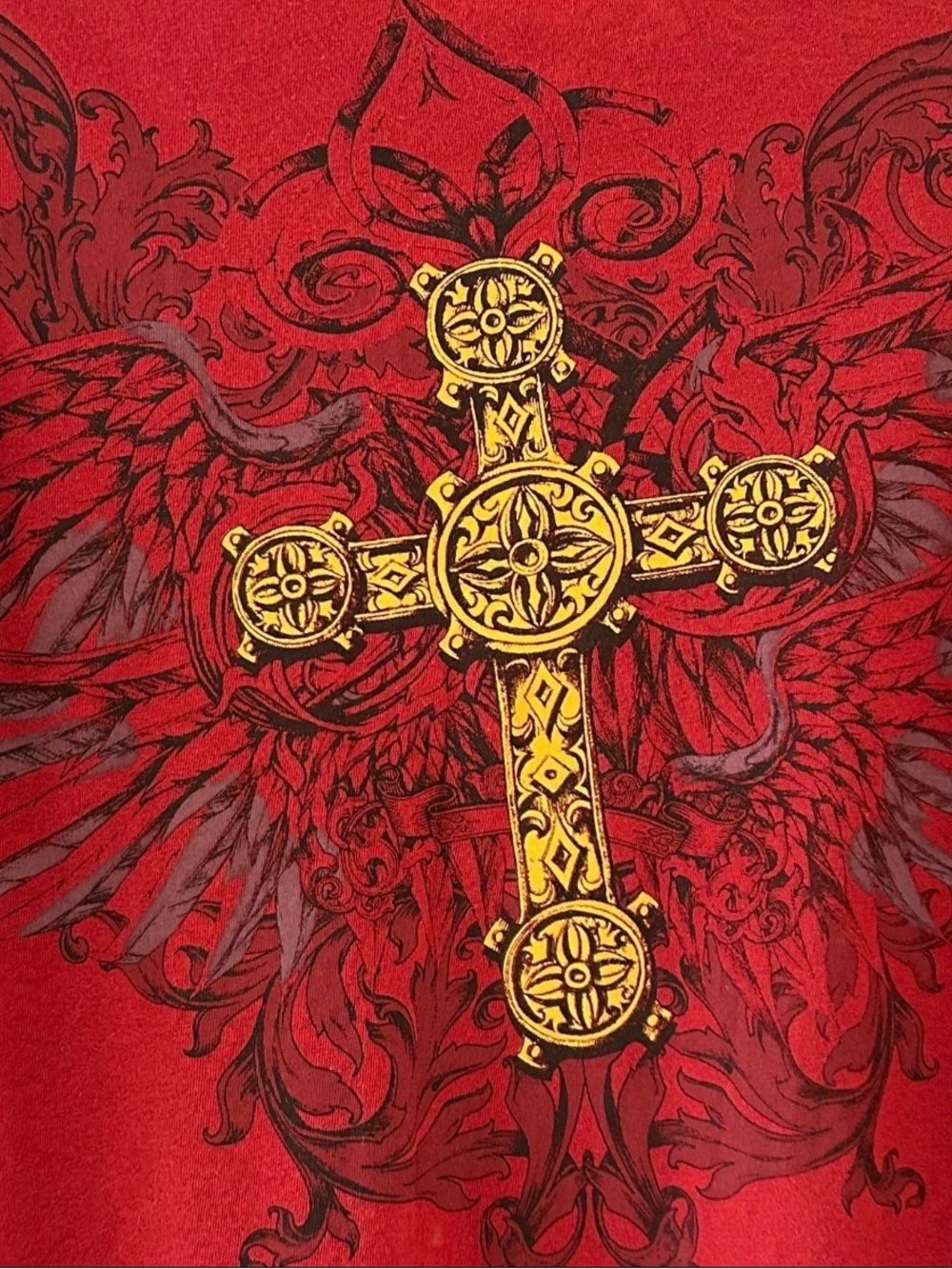 Helix Red Cross Wing Double Layer Long Sleeve Shirt Men's Size Medium Cyber Y2K - Picture 10 of 15